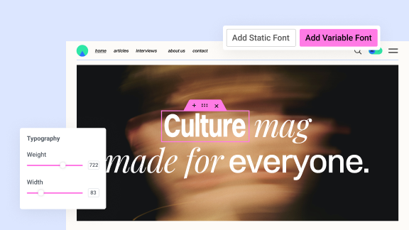 Elevate text design with Variable Fonts